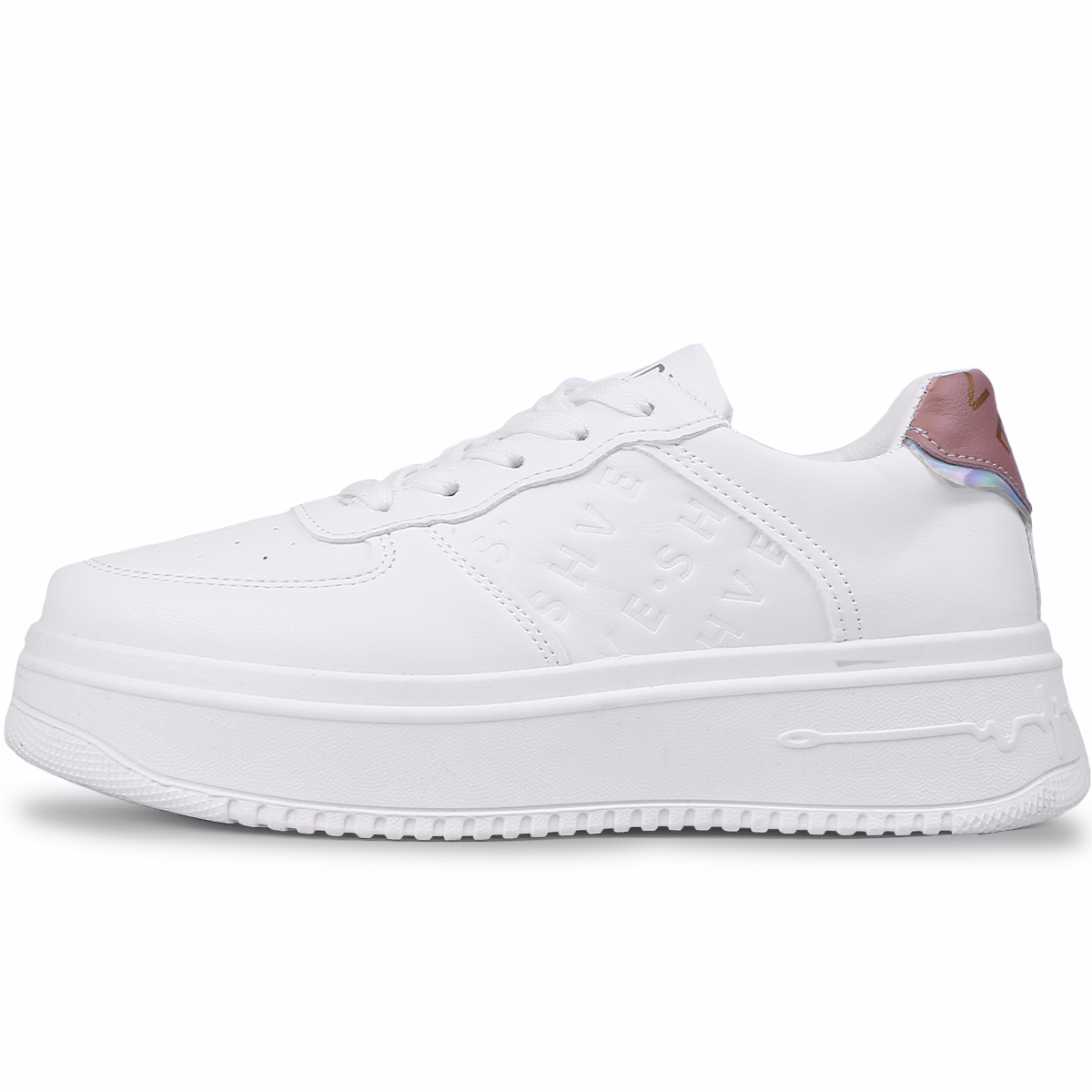 Foto 4 pulgar | Tenis Shendy Vendy Nerea Blanco Con Rosa