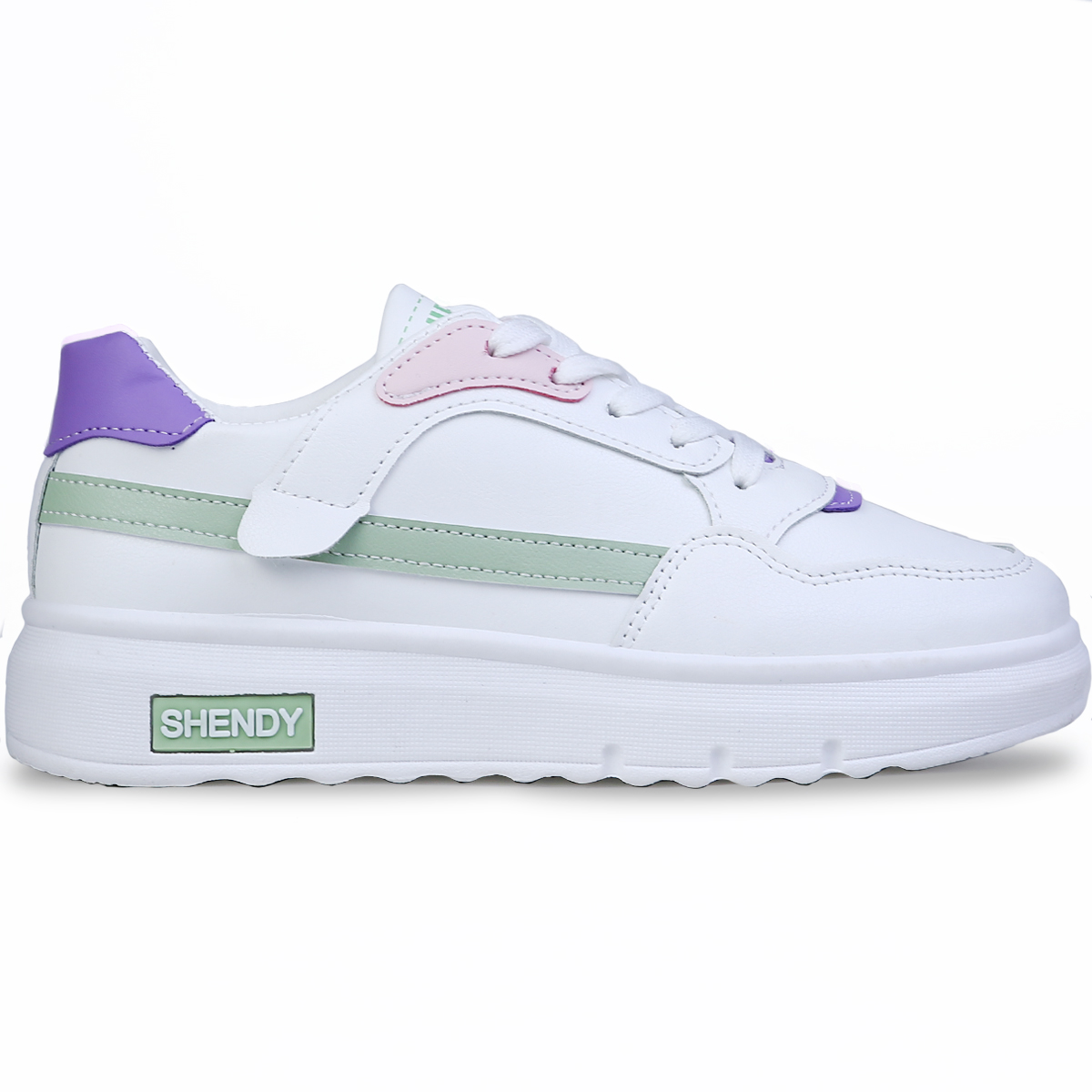 Foto 3 pulgar | Tenis Shendy Vendy Lille Blanco Con Verde