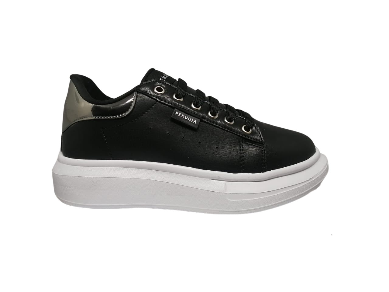 Foto 2 pulgar | Tenis Casuales Perugia Negros para Mujer