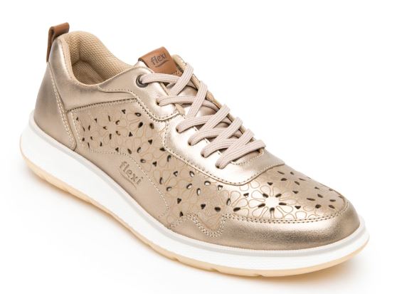 Foto 1 | Tenis Flexi Bronce Casual para Dama