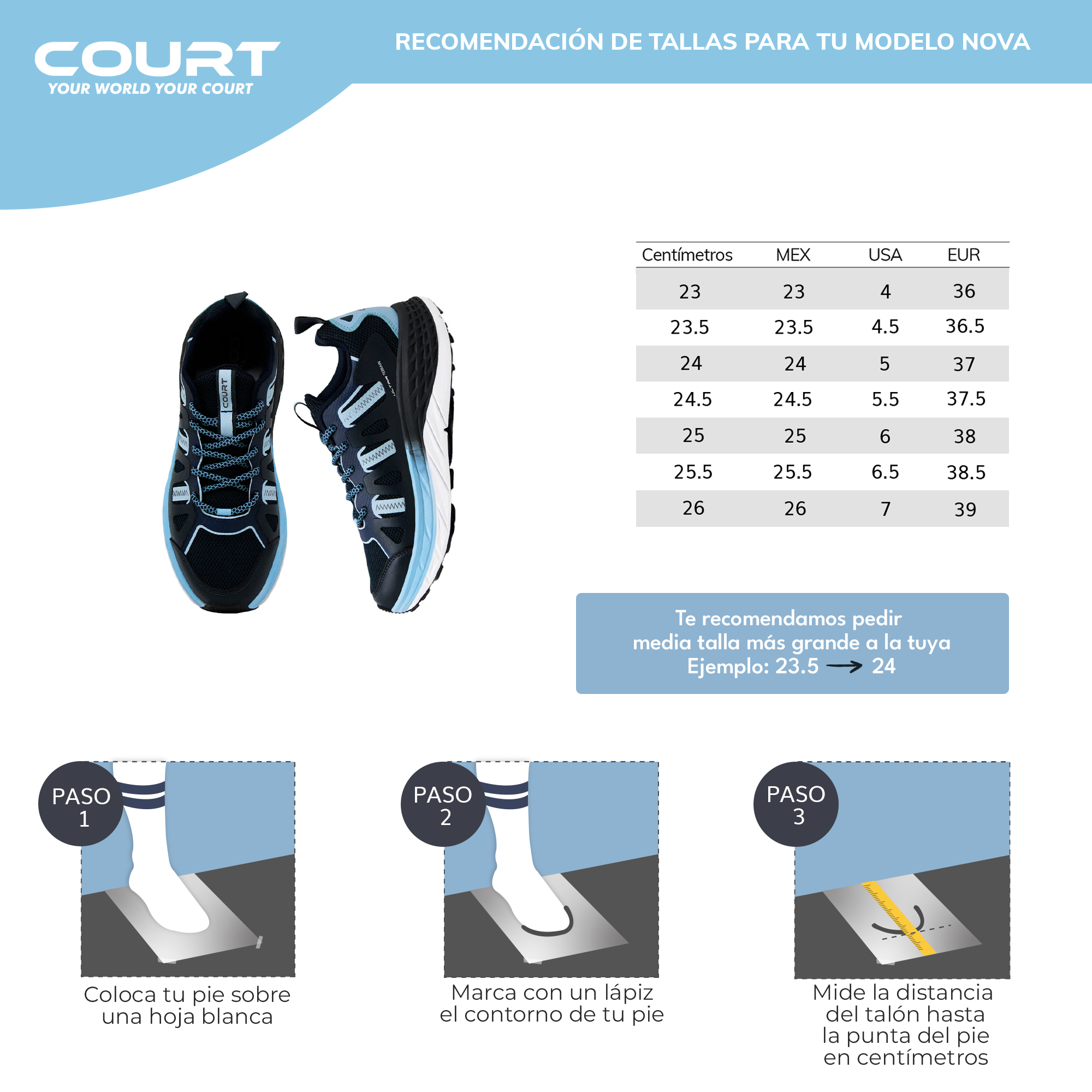 Foto 8 pulgar | Tenis Deportivos Court Nova para Trail Running Ligero y Transpirable