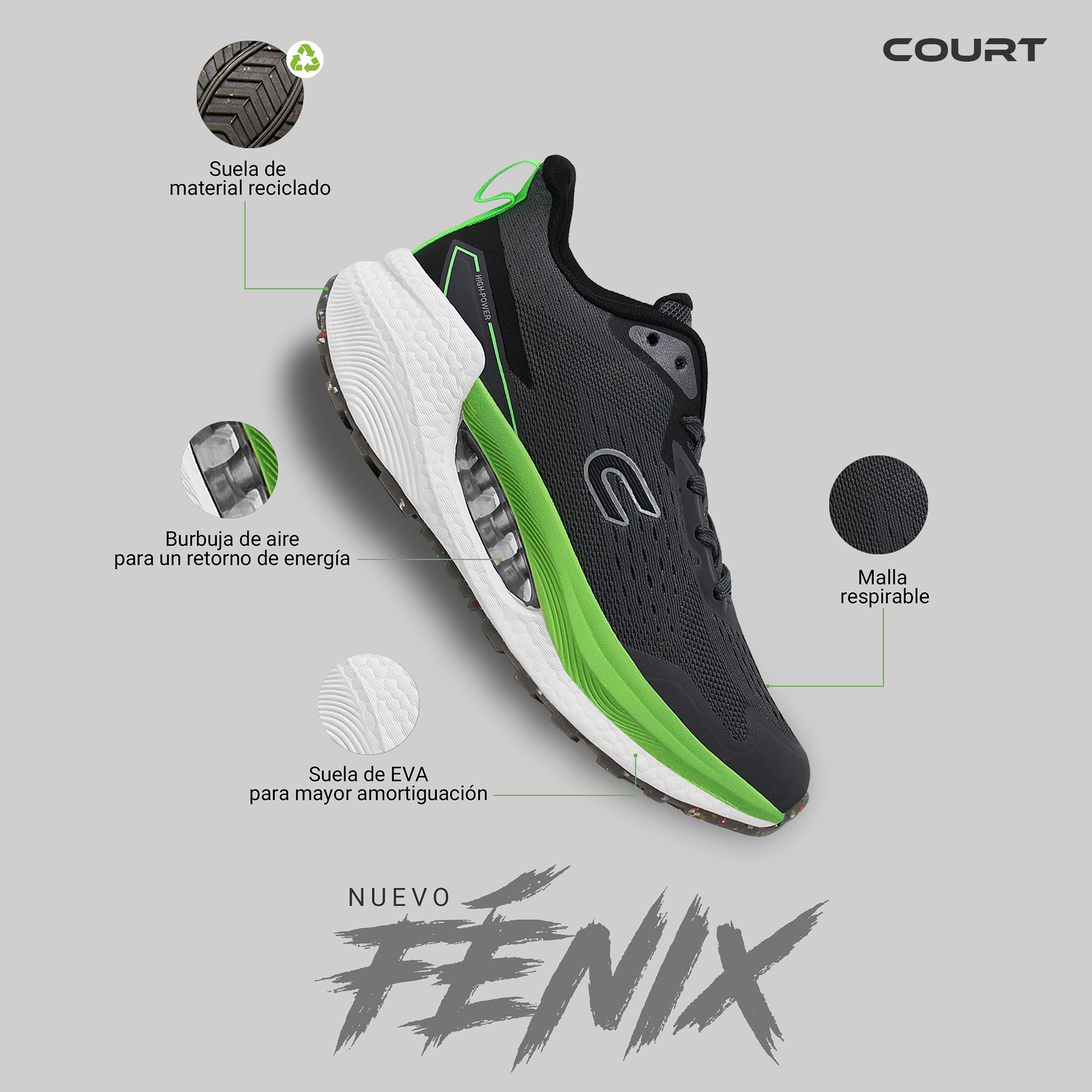 Foto 7 | Tenis Deportivos Court Fenix para Mujer