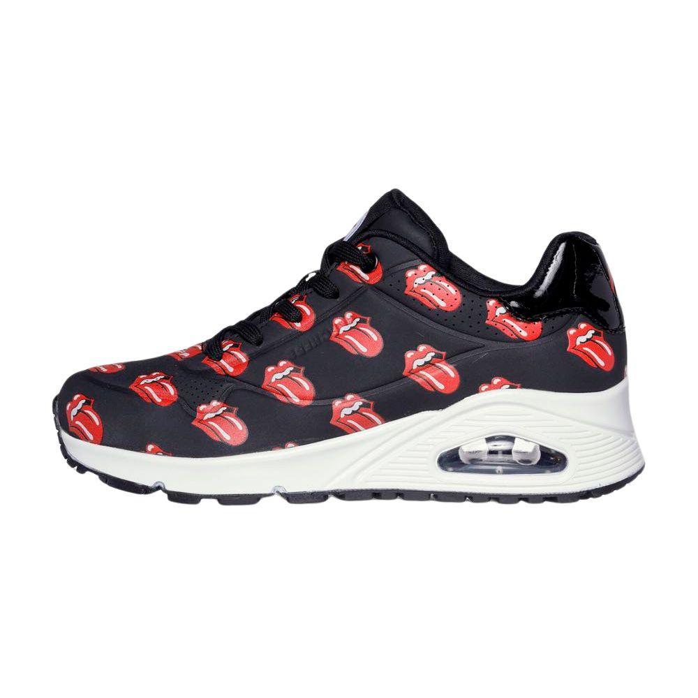 Tenis Skechers Uno X Rolling Stones Mujer Negro