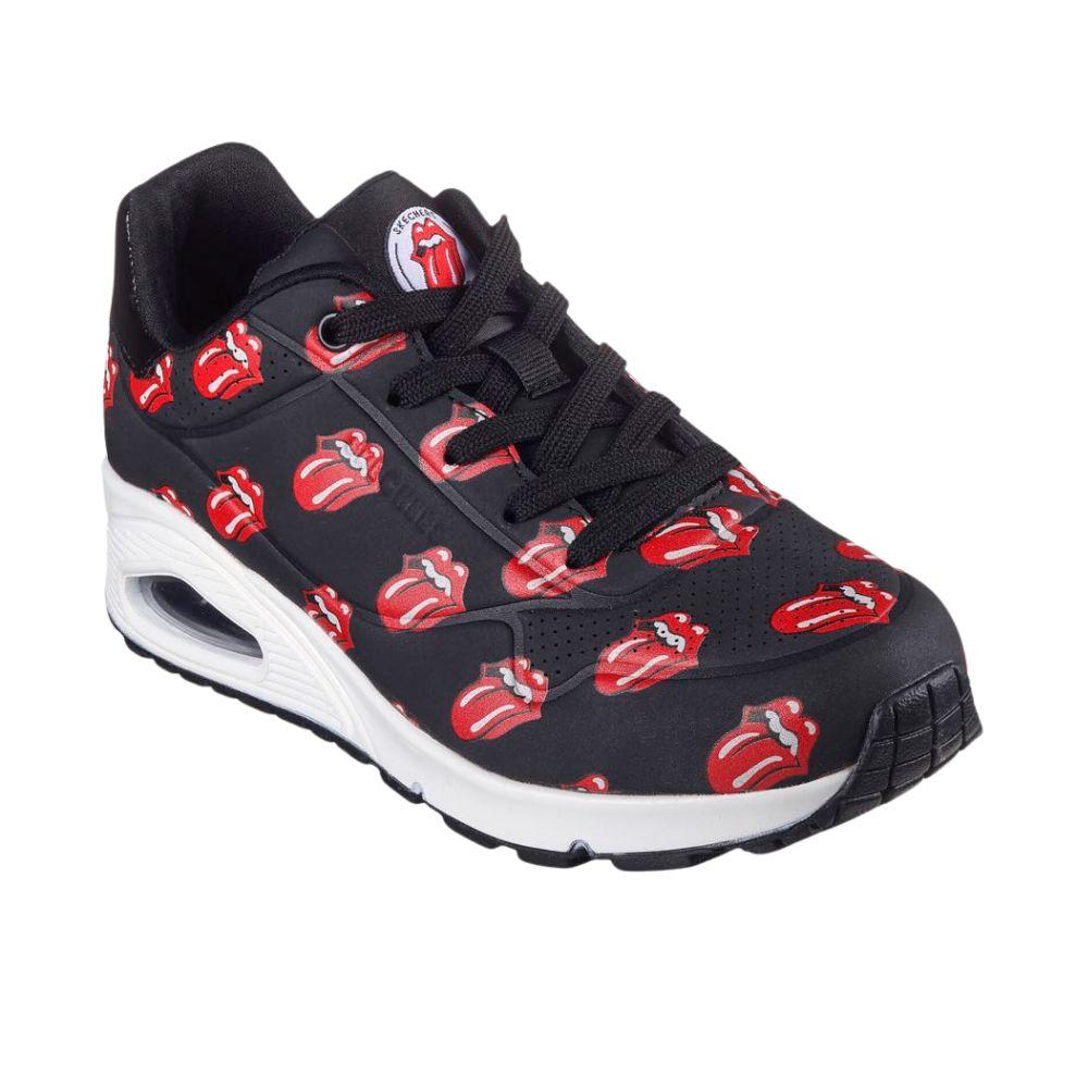 Foto 2 | Tenis Skechers Uno X Rolling Stones Mujer Negro