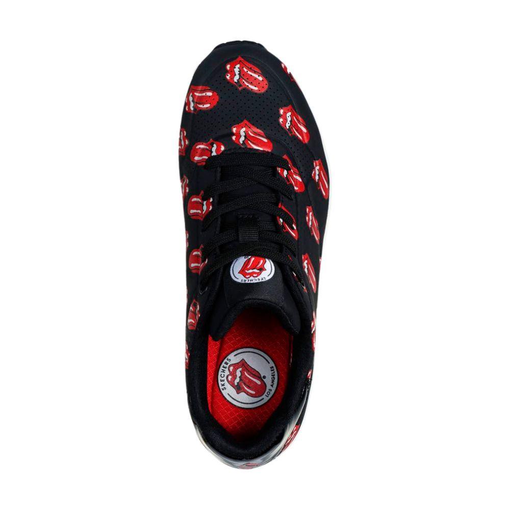 Foto 4 pulgar | Tenis Skechers Uno X Rolling Stones Mujer Negro