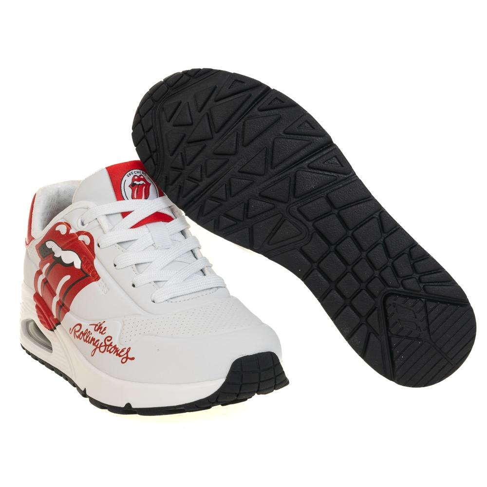 Foto 7 pulgar | Tenis Skechers Uno Rolling Stones Blancos para Mujer