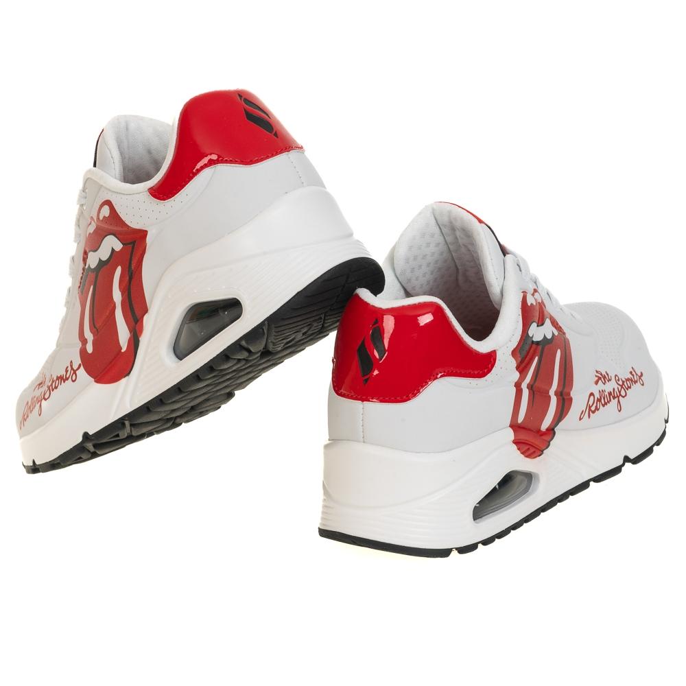 Foto 5 | Tenis Skechers Uno Rolling Stones Blancos para Mujer