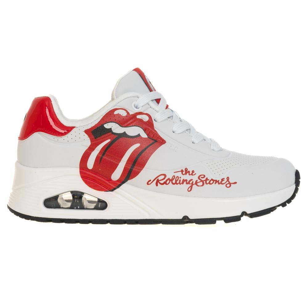 Foto 2 pulgar | Tenis Skechers Uno Rolling Stones Blancos para Mujer