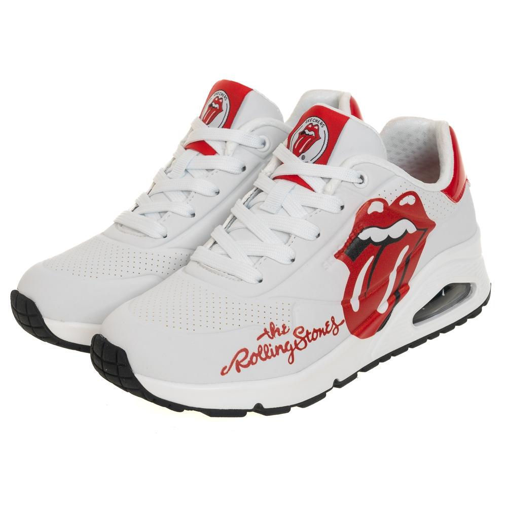 Foto 3 pulgar | Tenis Skechers Uno Rolling Stones Blancos para Mujer