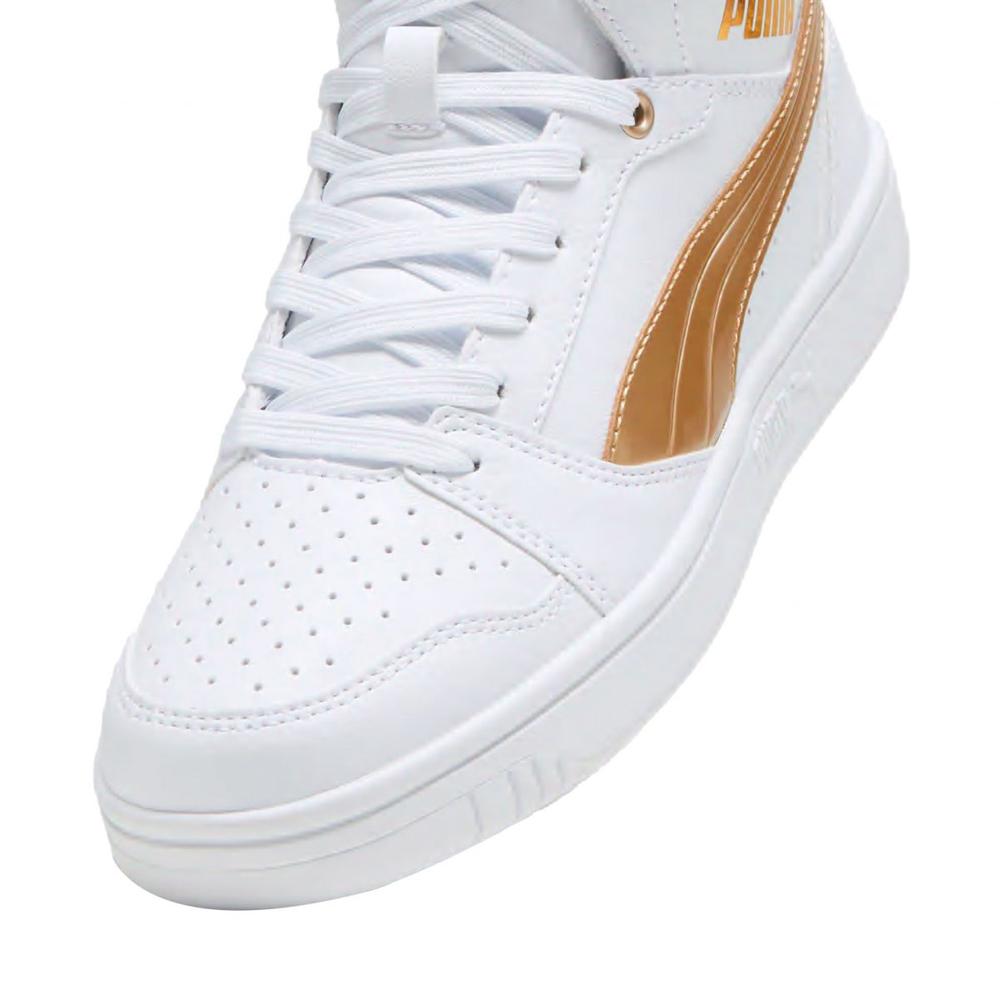 Foto 4 pulgar | Tenis Puma Rebound V6 Metallic Dream Blanco para Mujer