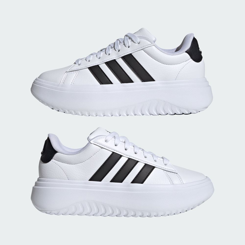 Foto 9 pulgar | Tenis Adidas Grand Court Platform Blancos para Mujer