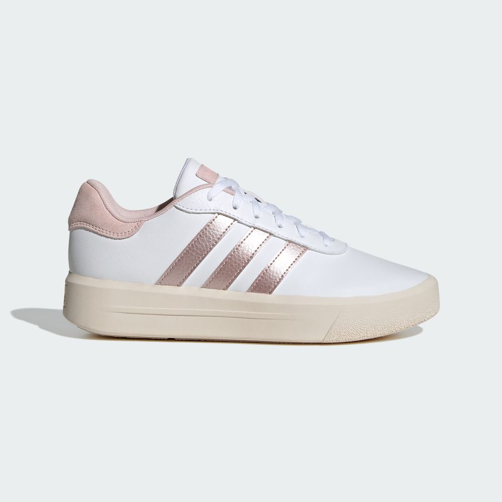 Foto 3 pulgar | Tenis Adidas Court Plataforma Adidas Blanco Mujer