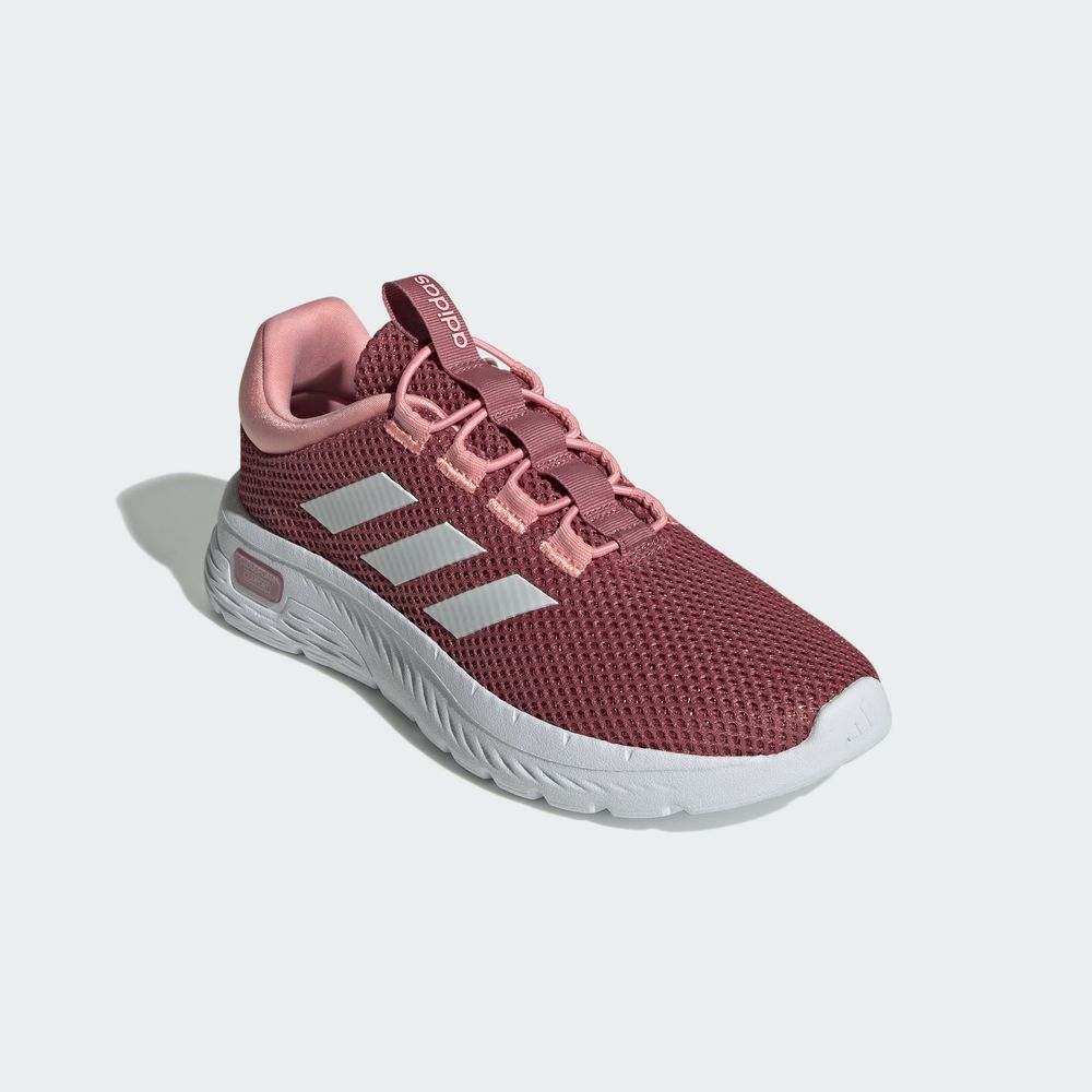 Foto 7 pulgar | Tenis Cloudfoam Comfy Con Cordones Elásticos Adidas Rojo Mujer