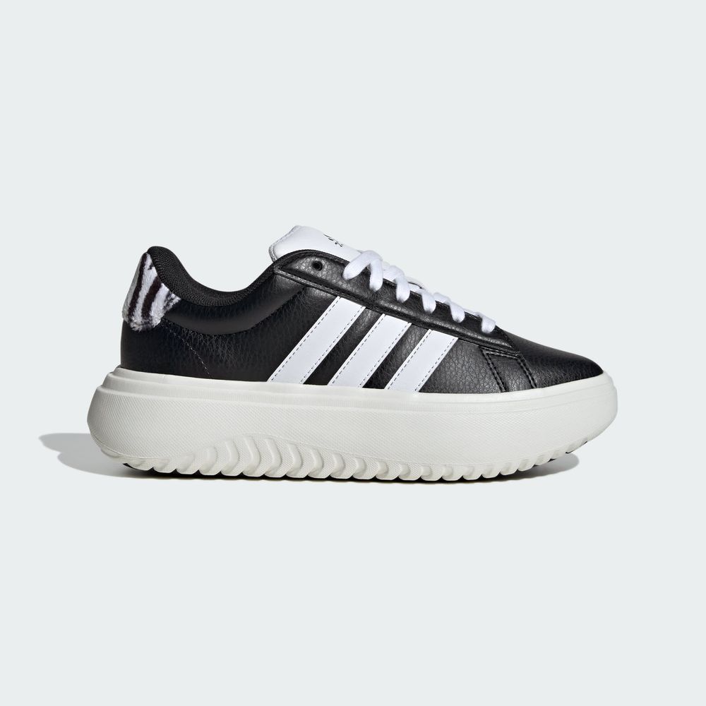 Foto 2 | Tenis Adidas Grand Court Platforma Adidas Negro Mujer