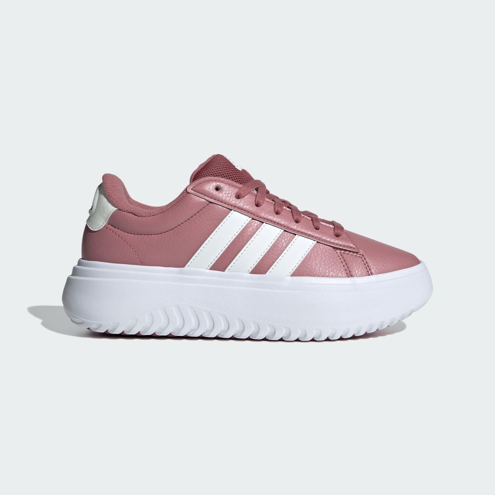 Foto 3 pulgar | Tenis Adidas Grand Court Plataforma Rojos para Mujer