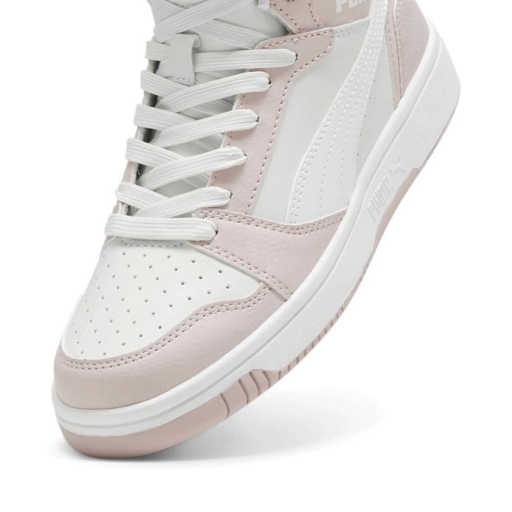 Foto 5 pulgar | Tenis Puma Rebound V6 Mid Jr Blanco para Mujer