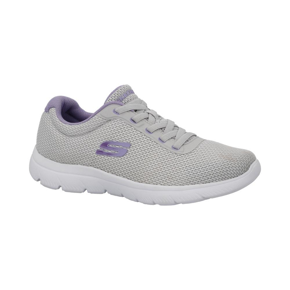 Foto 3 pulgar | Tenis Skechers Mujer Deportivos Ligeros Gris