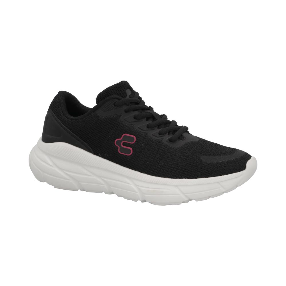 Tenis Charly 59968 Originales Para Mujer Color Negro/blanco Textil Suaves Deportivos 22 A 27