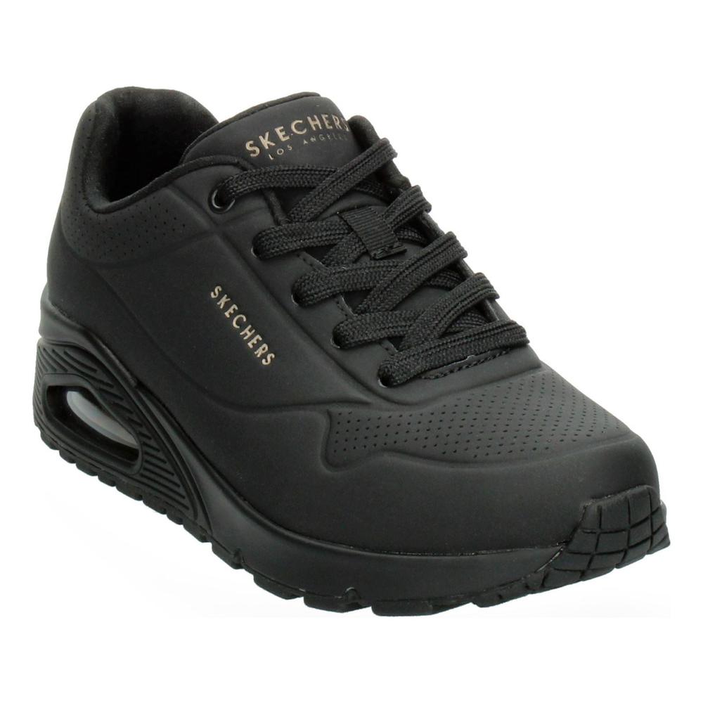 Foto 4 pulgar | Tenis Skechers Negro Mujer Stand On Air Dama Cómodo Ligero Con Cintas Valvula De Aire Memory Foam Negro