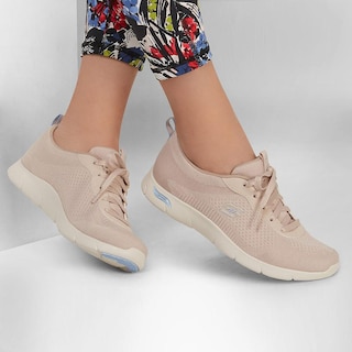 Foto 2 | Tenis Skechers Sport Beige para Mujer