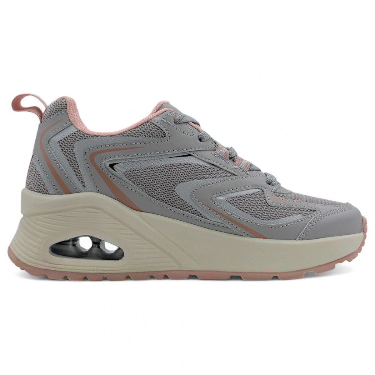 Foto 2 | Tenis Para Entrenamiento Exterior Piel Vegana Color Gris Para Mujer De Rbmove