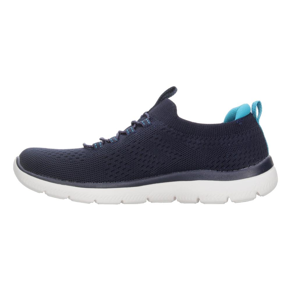 Foto 6 pulgar | Tenis Mujer Correr Skechers Summits Cómodo Ligero Deportivo Tejido Malla Slip Con Cintas Elásticas Azul Marino