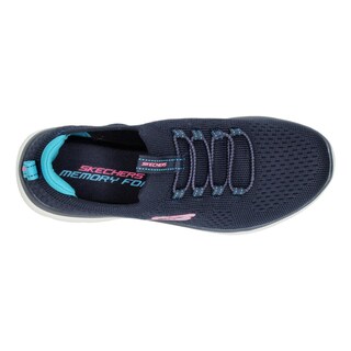 Foto 8 | Tenis Mujer Correr Skechers Summits Cómodo Ligero Deportivo Tejido Malla Slip Con Cintas Elásticas Azul Marino