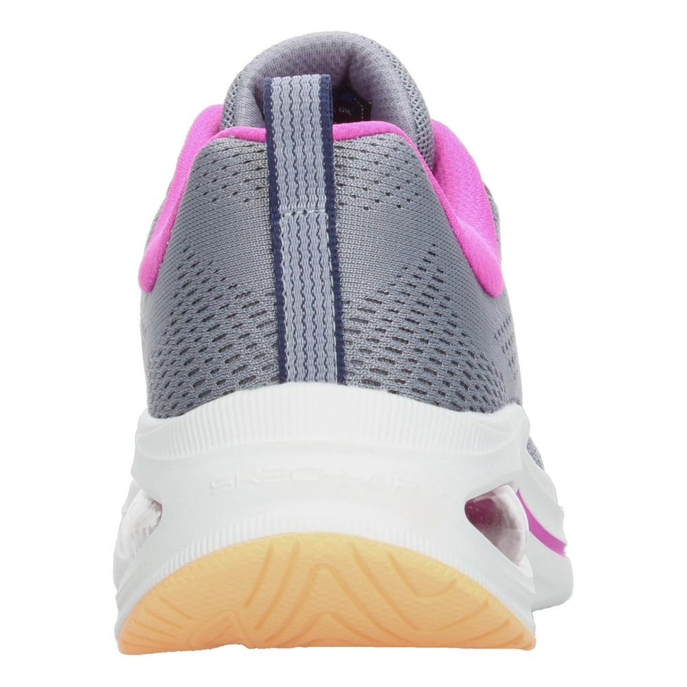 Foto 8 pulgar | Tenis Skechers Mujer Skech-air Meta Gris Con Cintas Dama Rosa