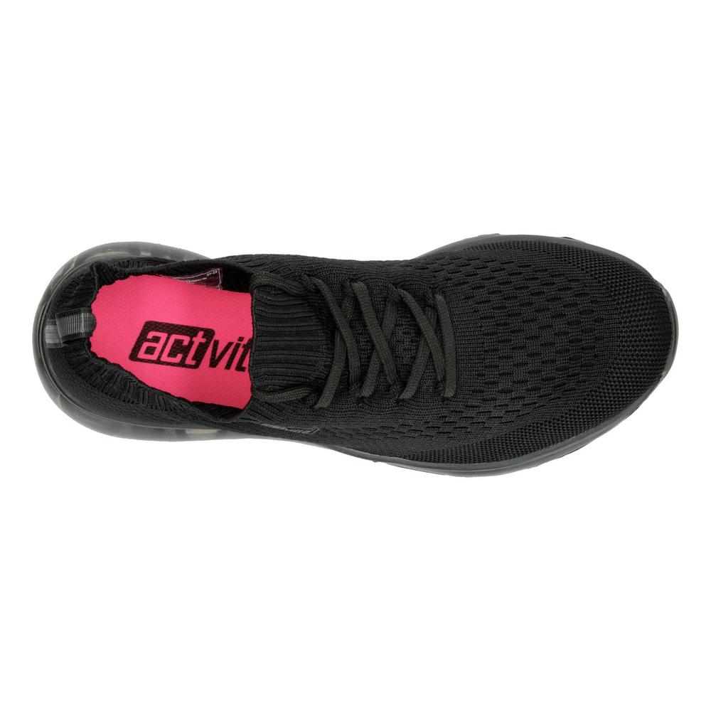 Foto 9 pulgar | Tenis Deportivos Mujer Actvitta Negro De Tejido Tela Tipo Calceta Originales Cómodo Ligeros Casuales Negro