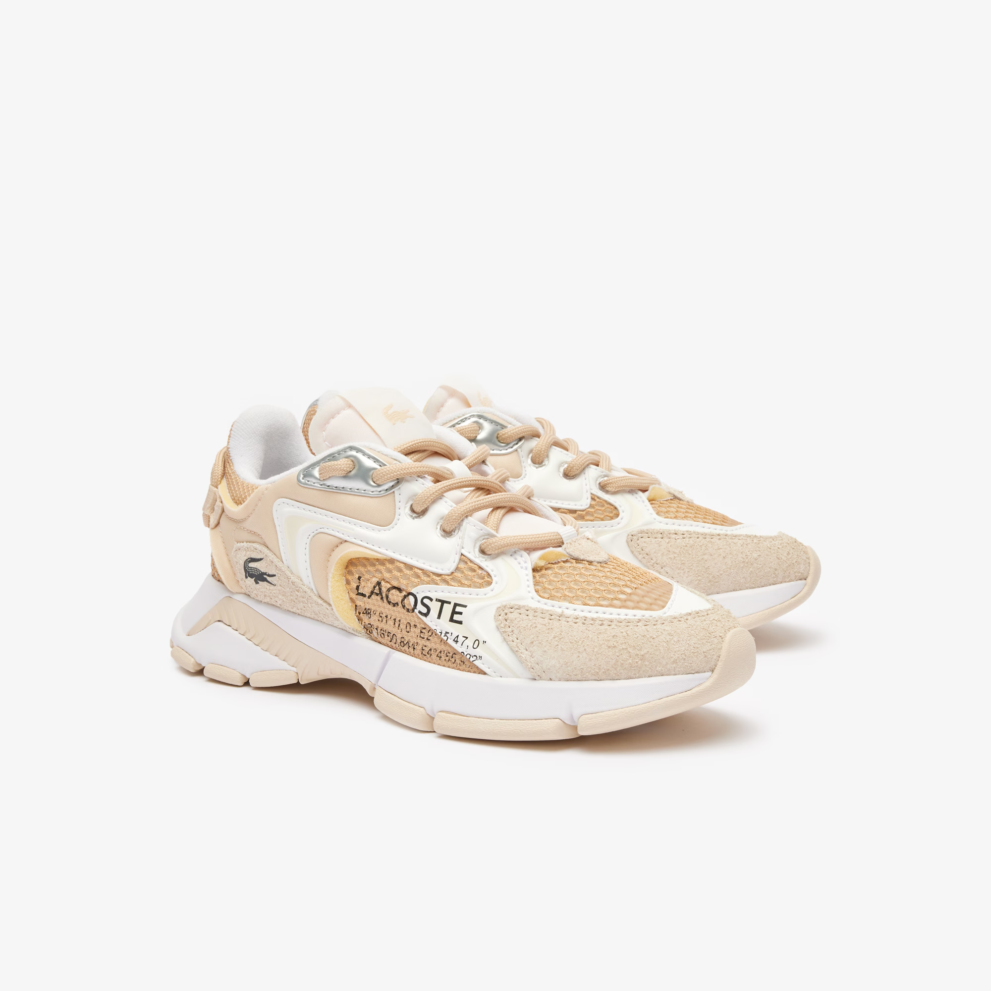 Foto 3 pulgar | Tenis Lacoste Sneaker L003 Neo Beige Deportivos Para Mujer Moda - Original