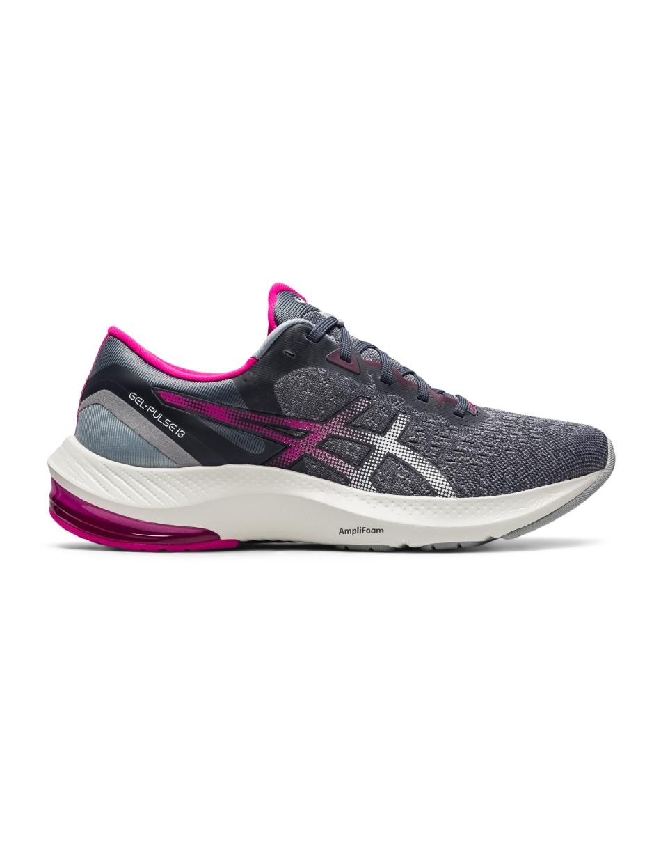 Tenis Asics Gel Pulse 13 color Gris para Mujer Gym Sport Entrenar