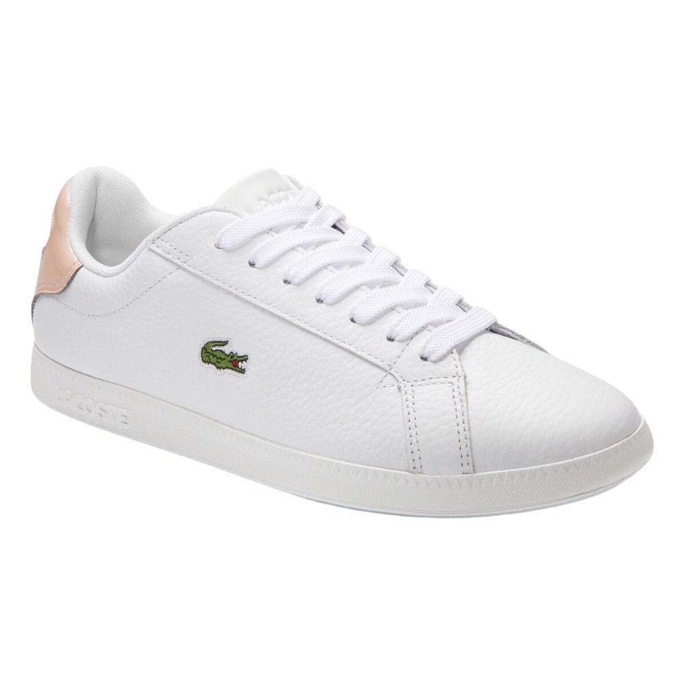 Foto 2 pulgar | Tenis Lacoste Graduate Blanco Con Talon Rosa Claro 39sfa0015mx83