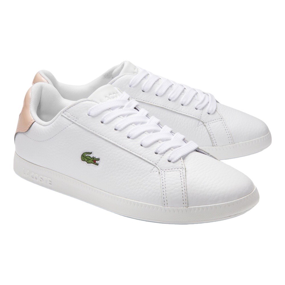 Foto 3 pulgar | Tenis Lacoste Graduate Blanco Con Talon Rosa Claro 39sfa0015mx83