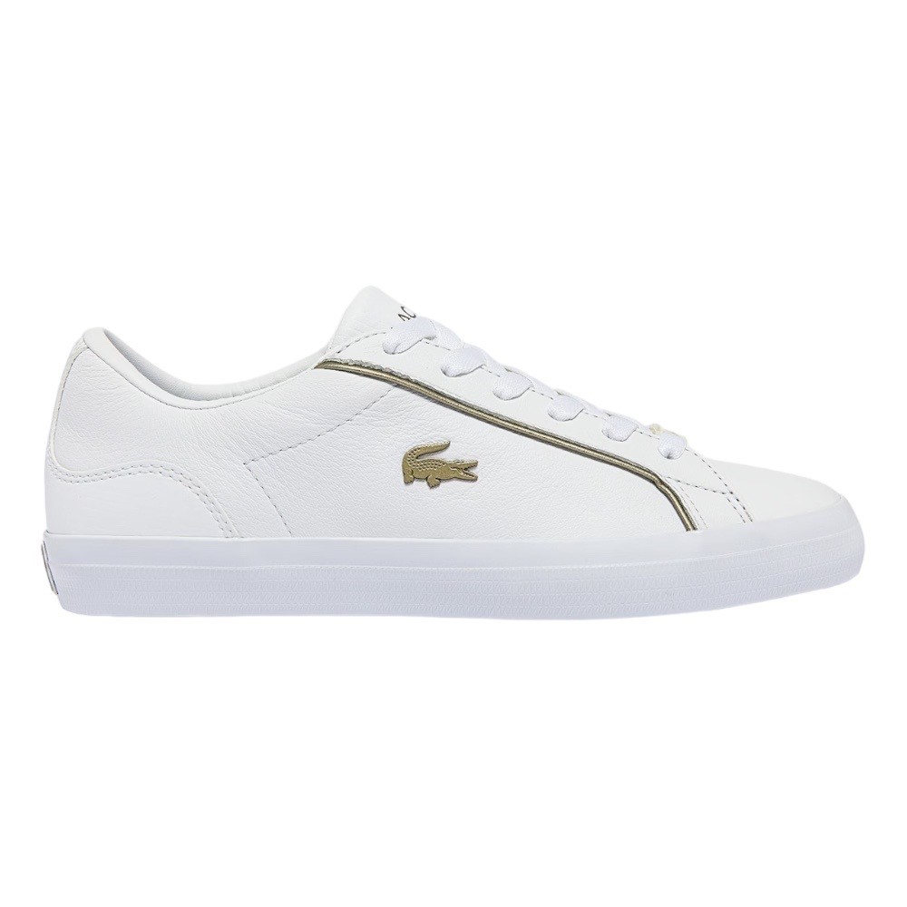 Tenis Lacoste Lerond Blanco Con Dorado De Piel 41cfa0047mx21