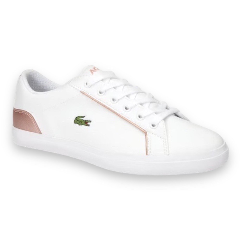 Foto 2 pulgar | Tenis Lacoste Lerond 319 Blanco con Rosa Metálico