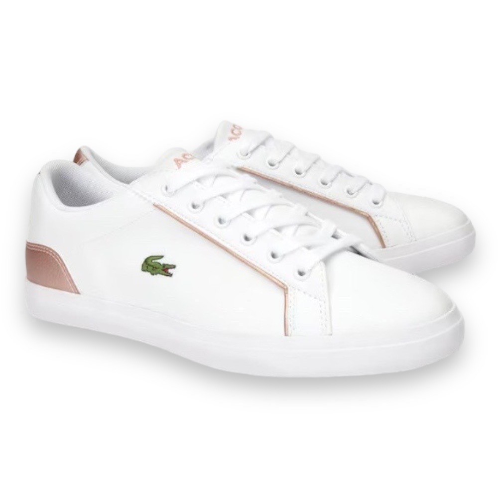 Foto 3 pulgar | Tenis Lacoste Lerond 319 Blanco con Rosa Metálico