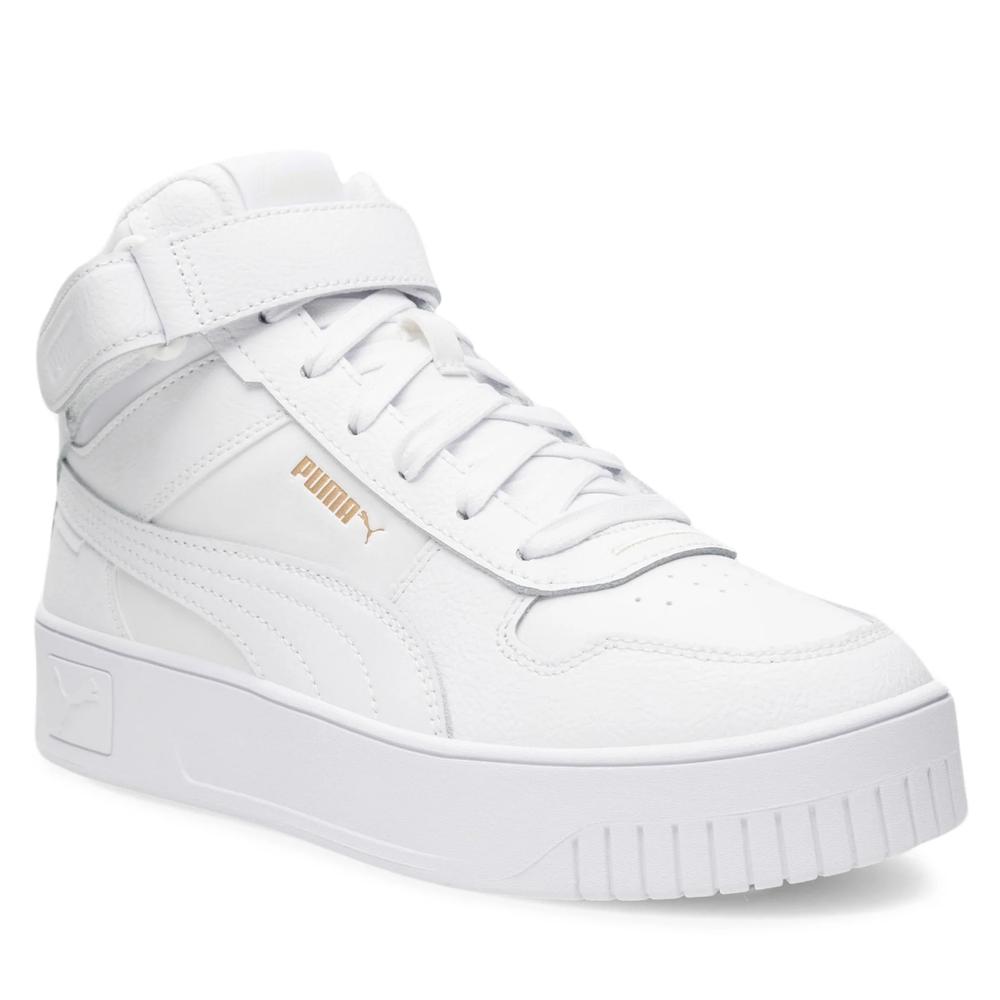 Foto 4 pulgar | Tenis Puma Carina Street Mid Blancos para Mujer