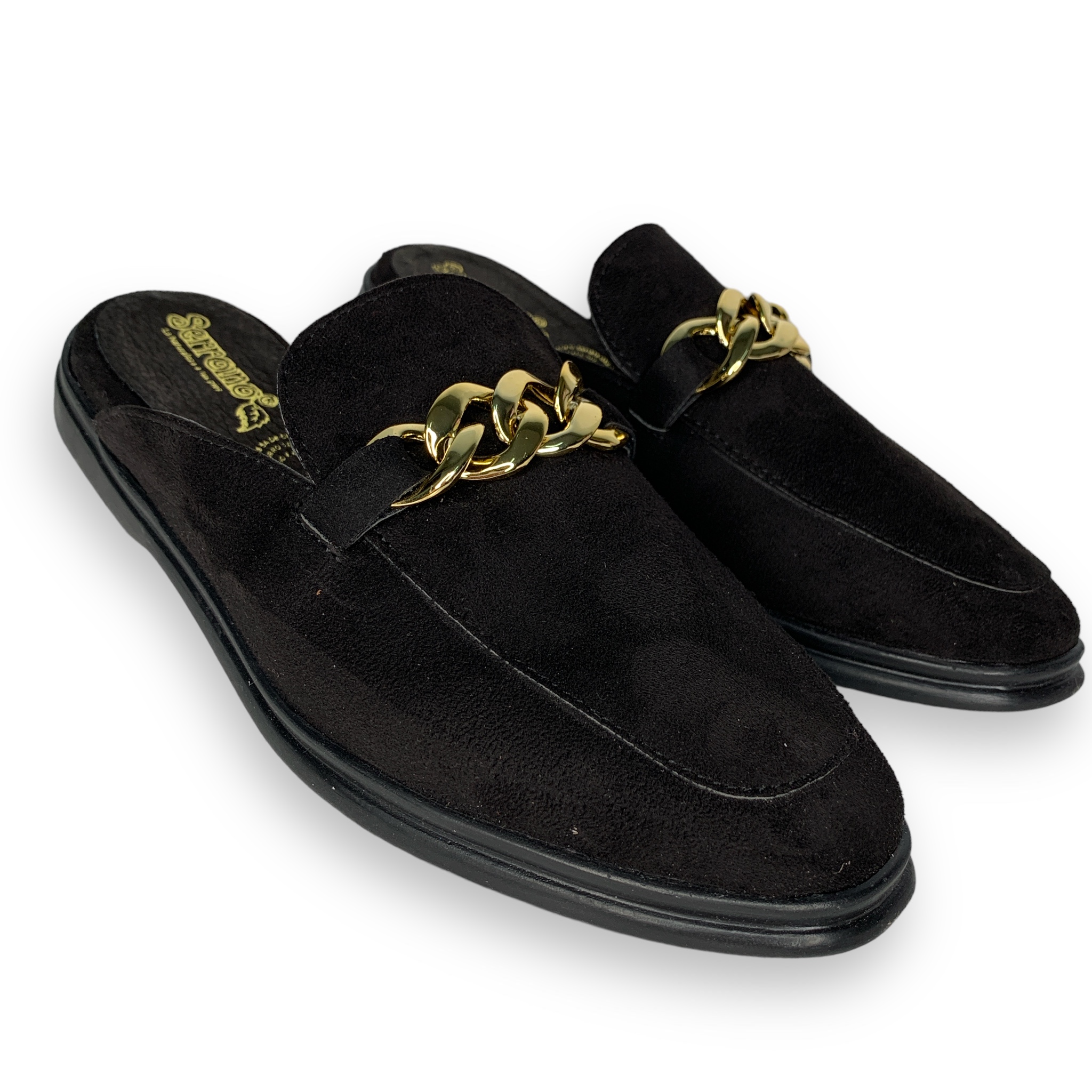 Foto 2 pulgar | Flats Mules Prisco David Serrano, 541PRINGRO, Color Negro Con Cadena