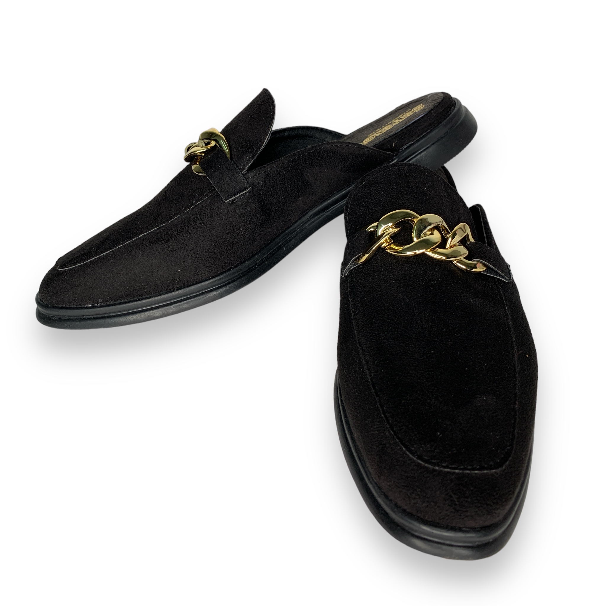 Foto 4 pulgar | Flats Mules Prisco David Serrano, 541PRINGRO, Color Negro Con Cadena