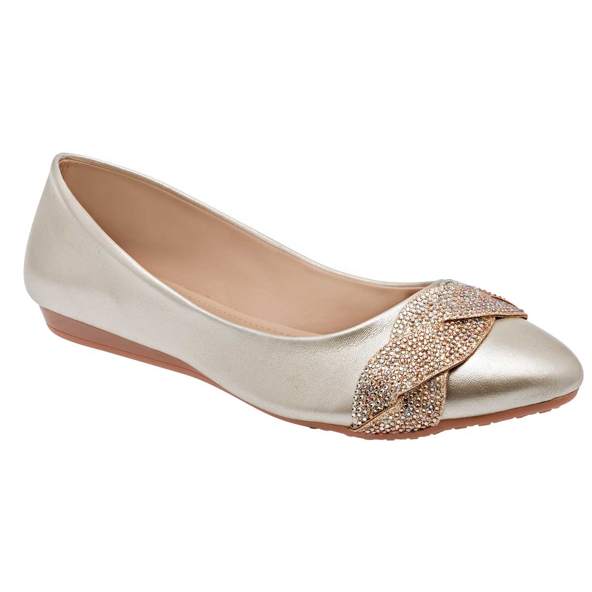 Foto 2 pulgar | Balerina Clasben Dorado para Mujer