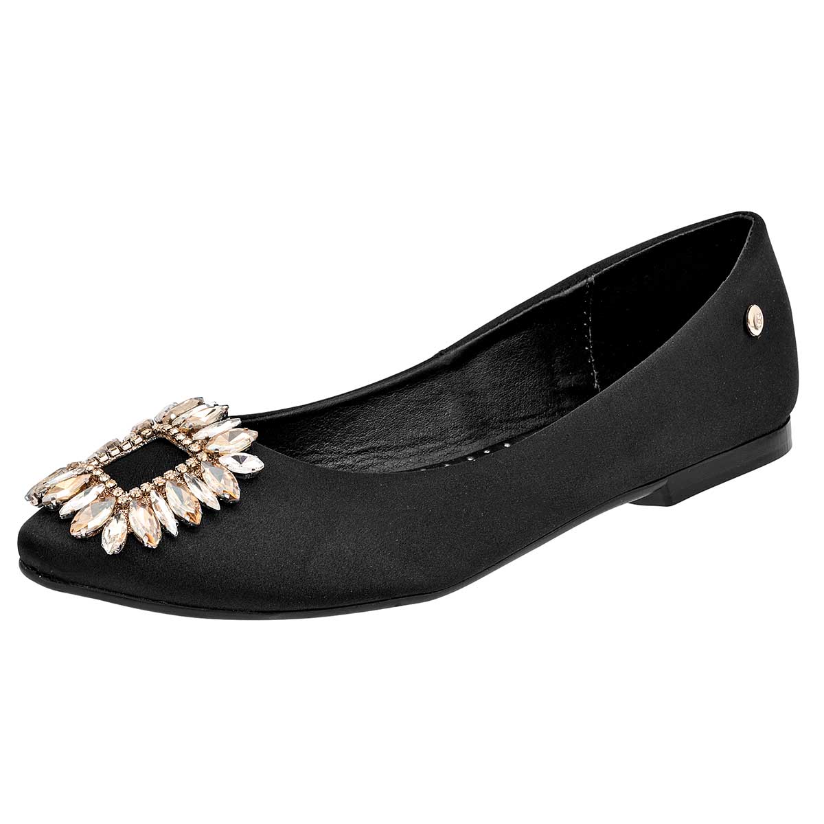 Foto 2 pulgar | Balerina Moramora Negra Satín para Mujer