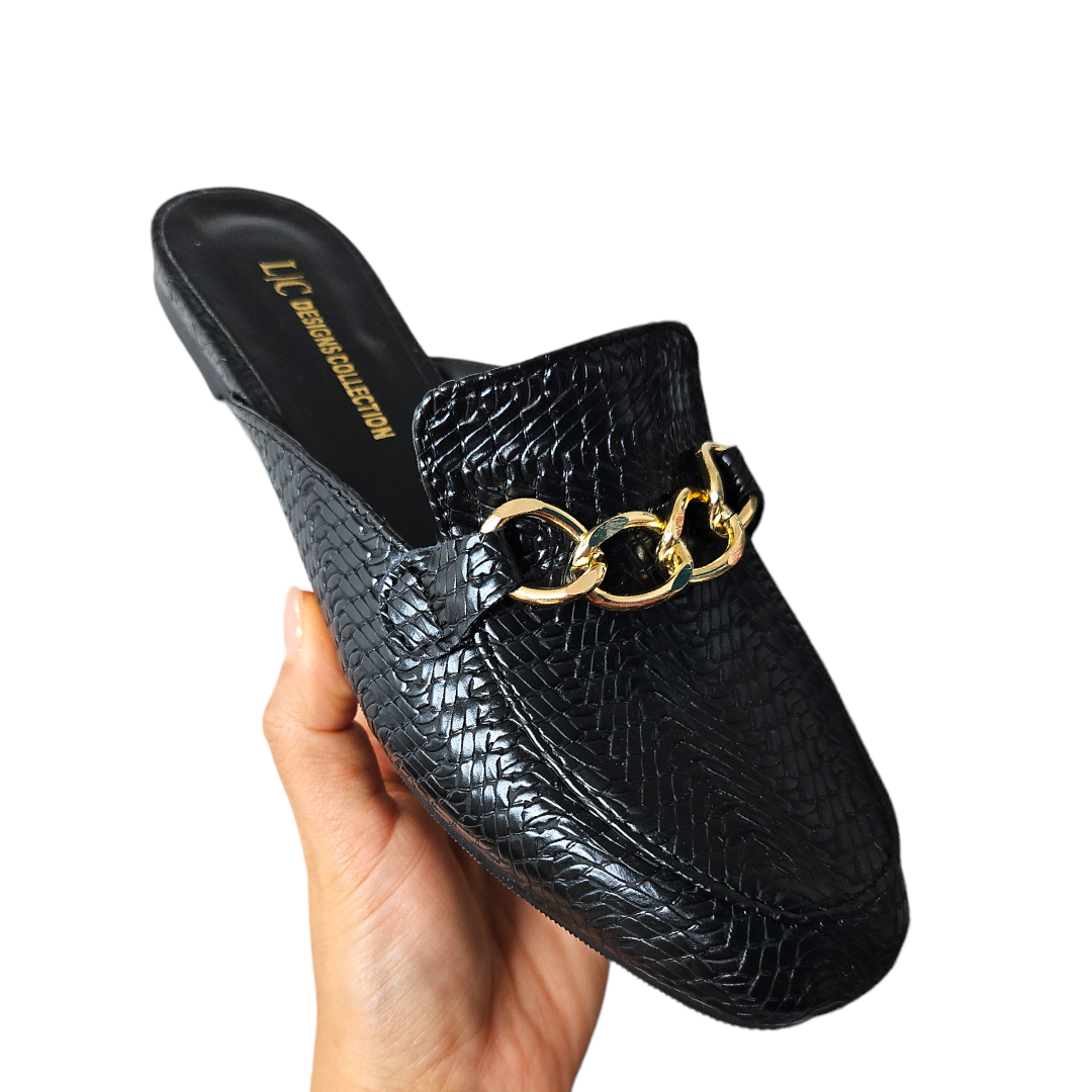 Foto 7 | Mules Ratan Negro Lc