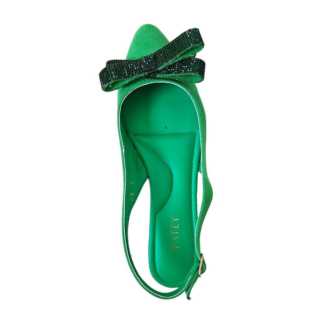 Foto 3 pulgar | Flat Verde Moño Cristal Patey Woman