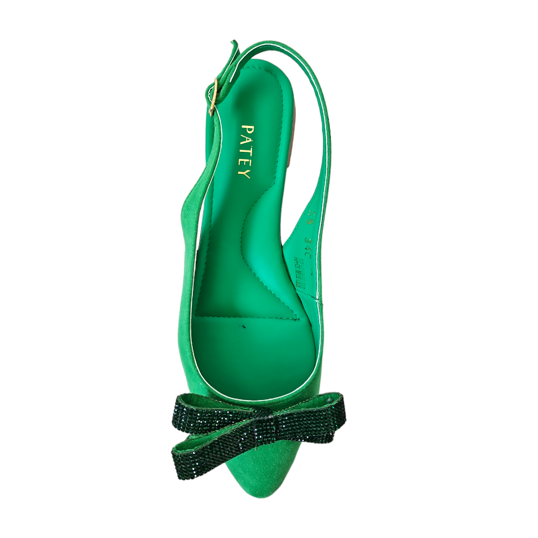 Foto 4 pulgar | Flat Verde Moño Cristal Patey Woman