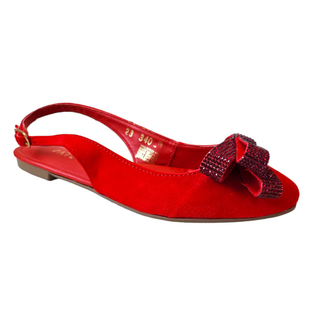Foto 2 pulgar | Flats Patey Woman Cristal  Rojos