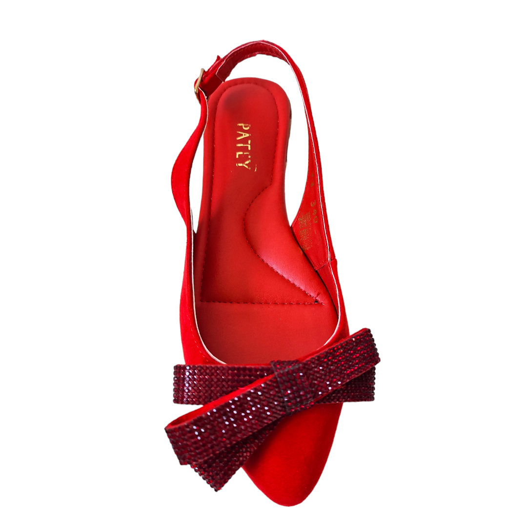 Foto 3 pulgar | Flats Patey Woman Cristal  Rojos
