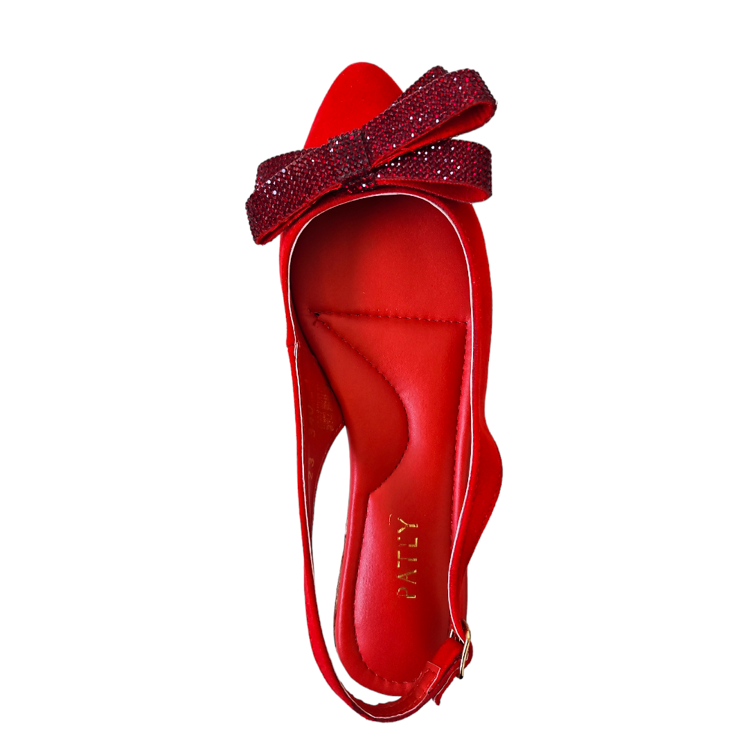 Foto 4 pulgar | Flats Patey Woman Cristal  Rojos