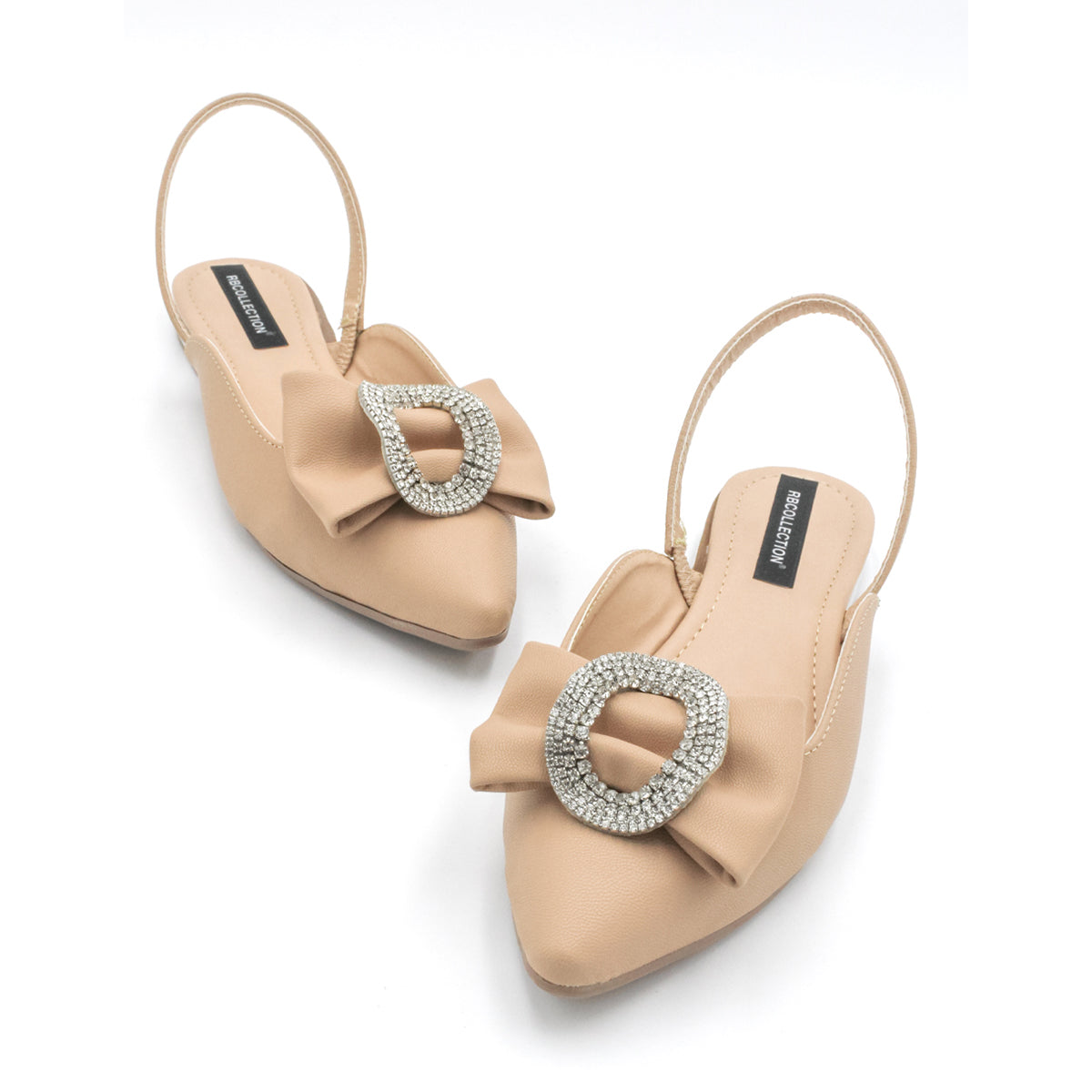 Foto 5 pulgar | Flats Beige de Piel Sintética con Puntales de RBCollection para Mujer