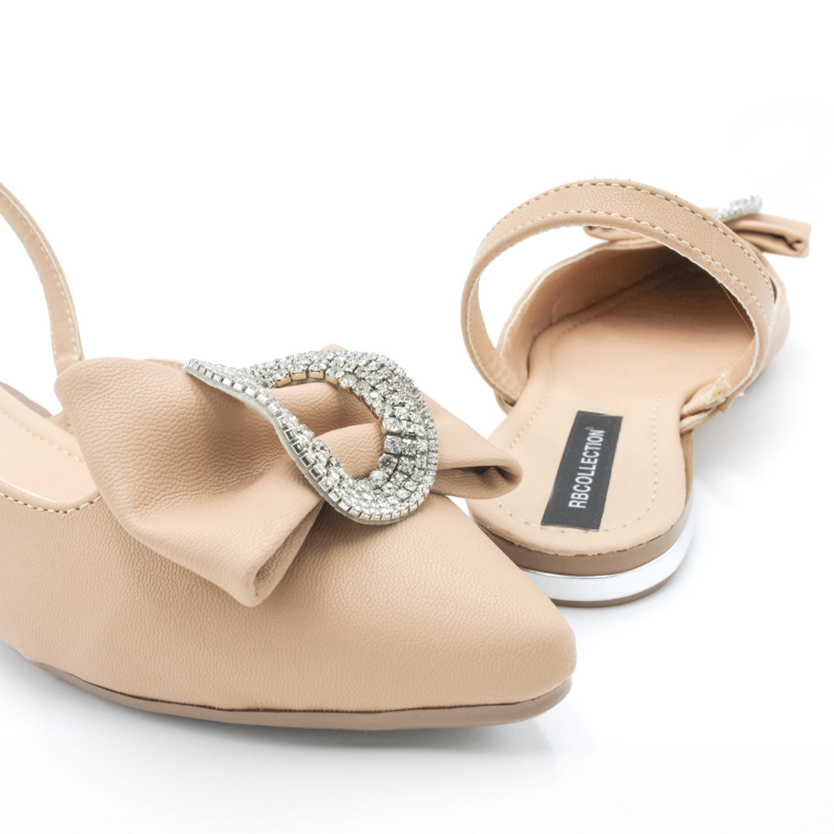Foto 7 pulgar | Flats Beige de Piel Sintética con Puntales de RBCollection para Mujer
