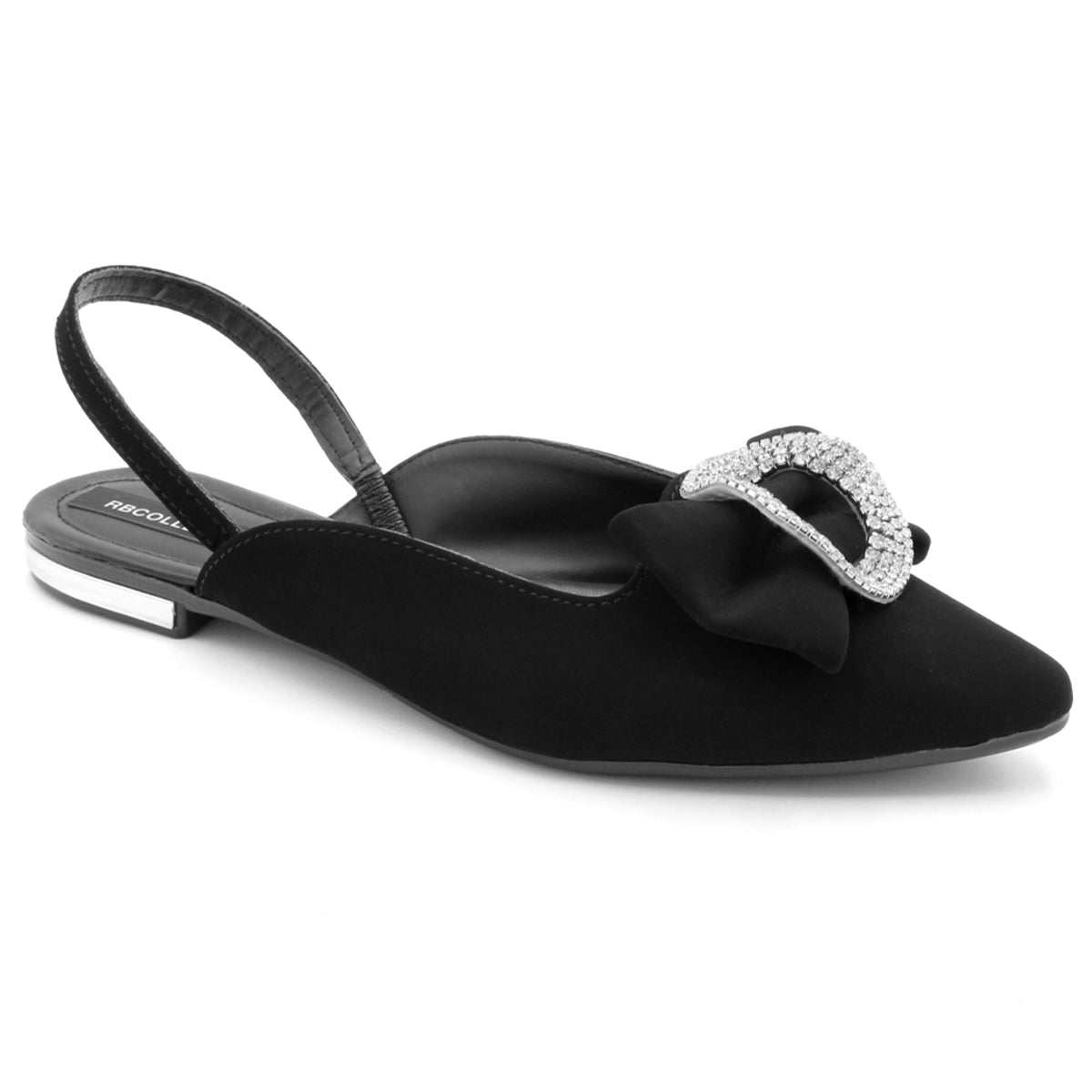 Flats Negros de Piel Sintética con Puntales de RBCollection para Mujer